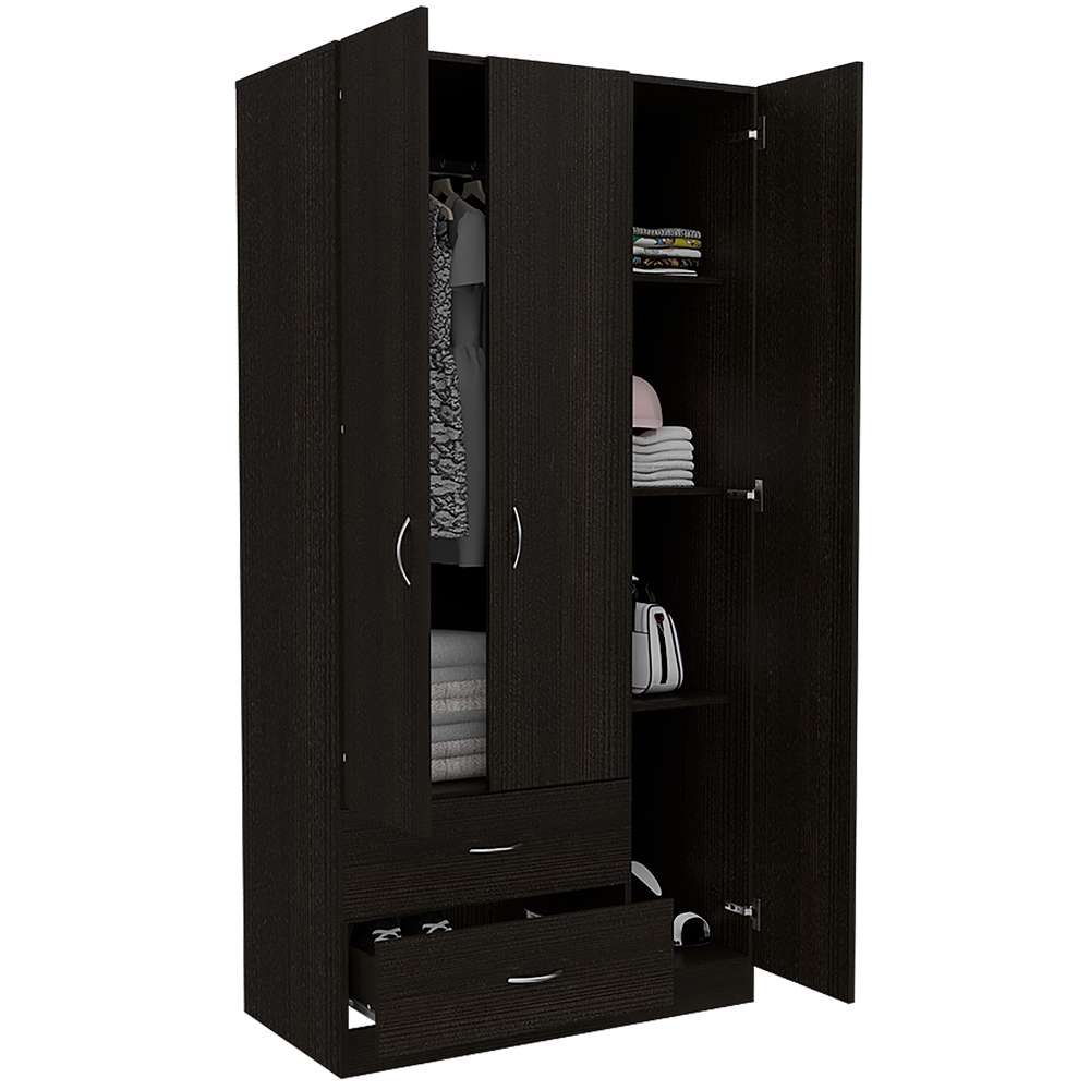 Closet Austral Wengue 90x180cm con 2 Cajones con 3 Entrepaños - Closets | Bylmo