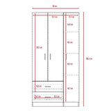 Closet Austral Wengue 90x180cm con 2 Cajones con 3 Entrepaños - Closets | Bylmo