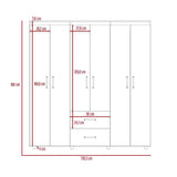 Closet Bariloche Ceniza 170 cm con Seis Puertas y Dos Cajones - Closets | Bylmo
