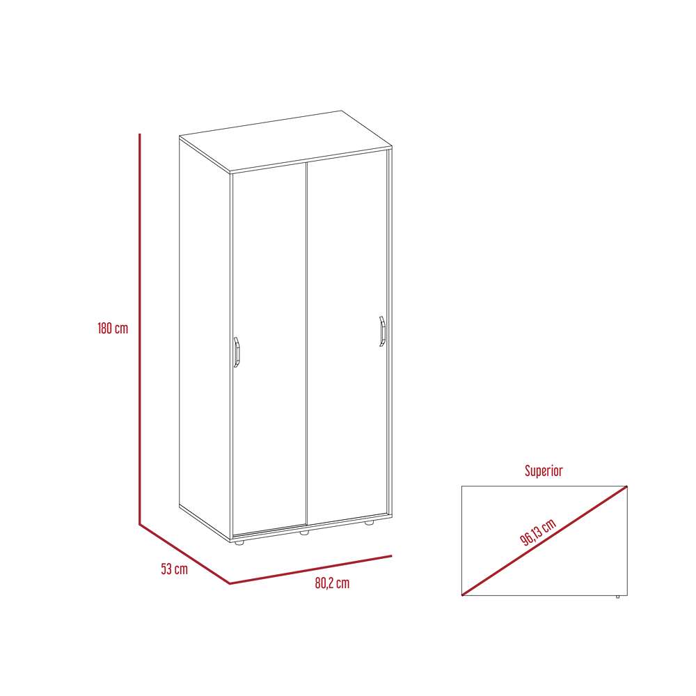 Closet Belfort Blanco 80 cm con Dos Puertas - Closets | Bylmo