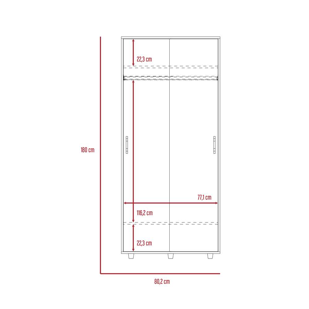 Closet Belfort Blanco 80 cm con Dos Puertas - Closets | Bylmo