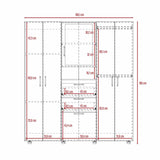 Closet Belton Blanco 160 cm con Dos Cajones, Seis Puertas, Colgadero de Ropa y Espejo - Closets | Bylmo