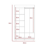 Closet Bennet Rovere 105 cm con Espejo y Dos Puertas - Closets | Bylmo
