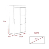 Closet Bennet Wengue 105 cm con Espejo y Dos Puertas - Closets | Bylmo