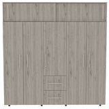 Closet Bigaf Gris Ceniza 200 cm con Siete Puertas y Tres Cajones - Closets | Bylmo