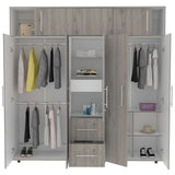 Closet Bigaf Gris Ceniza 200 cm con Siete Puertas y Tres Cajones - Closets | Bylmo