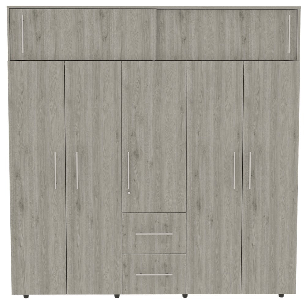 Closet Bigaf Ceniza 200 cm con Siete Puertas y Tres Cajones - Closets | Bylmo