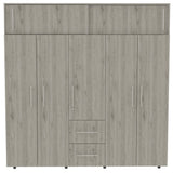 Closet Bigaf Ceniza 200 cm con Siete Puertas y Tres Cajones - Closets | Bylmo