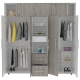 Closet Bigaf Ceniza 200 cm con Siete Puertas y Tres Cajones - Closets | Bylmo