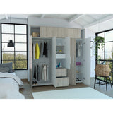 Closet Bigaf Ceniza 200 cm con Siete Puertas y Tres Cajones - Closets | Bylmo
