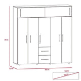 Closet Bigaf Caramelo 200 cm con Siete Puertas y Tres Cajones - Closets | Bylmo
