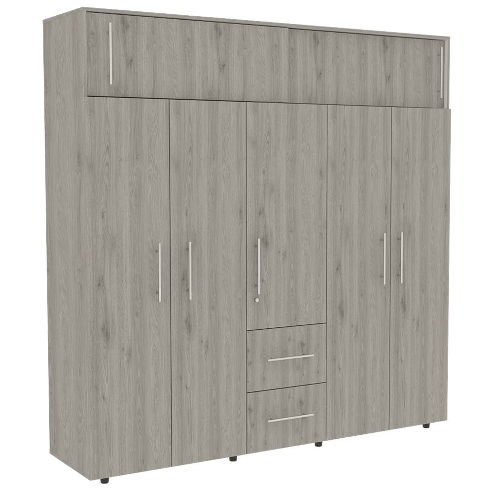 Closet Bigaf Plus Ceniza 200 cm con Siete Puertas y Tres Cajones - Closets | Bylmo