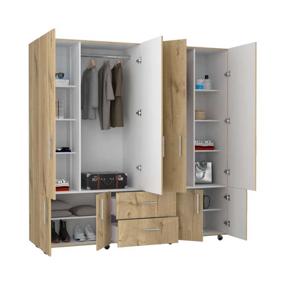 Closet Cantelmo Duna 200 cm con Ocho Puertas y Dos Cajones - Closets | Bylmo