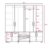 Closet Cantelmo Rovere 200 cm con Ocho Puertas y Dos Cajones - Closets | Bylmo