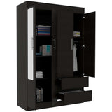Closet Caoba Wengue 120 cm con Cuatro Puertas y Dos Cajones - Closets | Bylmo