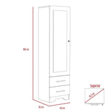 Closet Chic Duna 48 cm con Espejo, Una Puerta y Dos Cajones - Closets | Bylmo