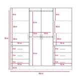 Closet Cooder Ceniza 200 cm con Cuatro Puertas y Seis Cajones - Closets | Bylmo