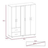 Closet Delta Ceniza 150 cm con Cinco Puertas y Dos Cajones - Closets | Bylmo