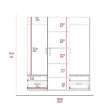 Closet Dominic Wengue 150 cm con Tres Puertas y Cuatro Cajones - Closets | Bylmo
