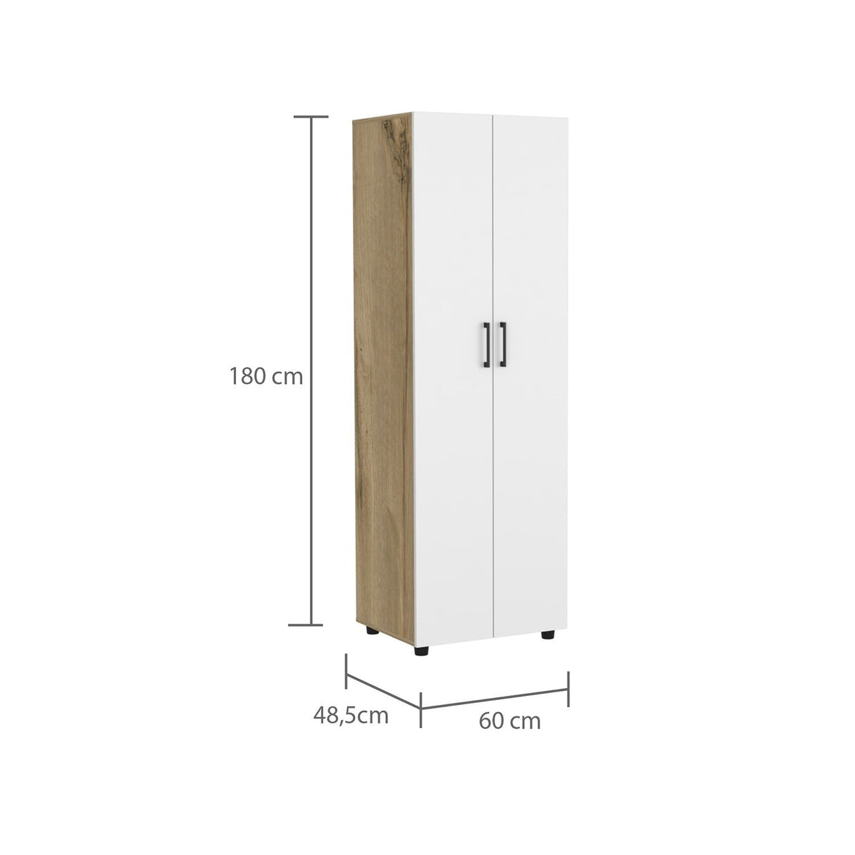 Closet Eter Blanco 60 cm con Dos Puertas, Entrepaños y Colgadero - Closets | Bylmo