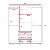 Closet Fontan Bellota 150 cm con Cuatro Puertas y Tres Cajones - Closets | Bylmo