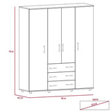 Closet Milan y Blanco 150x179cm con 6 Cajones con 2 Entrepaños - Closets | Bylmo