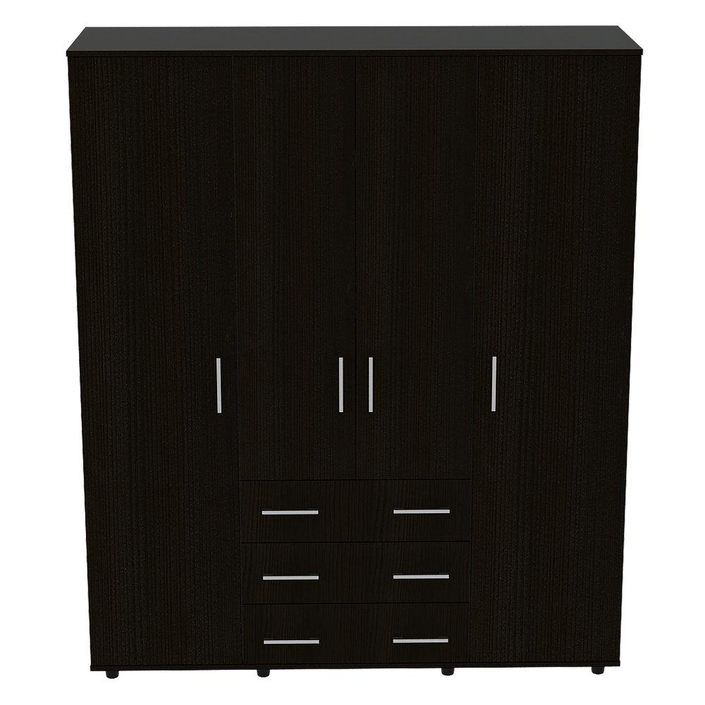 Closet Fontan Wengue 150 cm con Cuatro Puertas y Tres Cajones - Closets | Bylmo