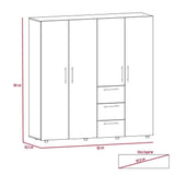 Combo Closet y Silla Bar Harlem Duna 180 cm con Cuatro Puertas y Tres Cajones - Closets | Bylmo
