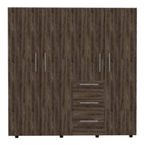 Closet Harlem Coñac 180 cm con Cuatro Puertas y Tres Cajones - Closets | Bylmo