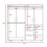 Closet Harlem Duna 180 cm con Cuatro Puertas y Tres Cajones - Closets | Bylmo