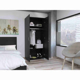 Closet Hogar Basic Wengue 80 cm Con Colgadero de Ropa y Entrepaños - Closets | Bylmo