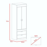 Closet Lisboa Wengue 59.2x179cm con 2 Cajones sin Entrepaños - Closets | Bylmo