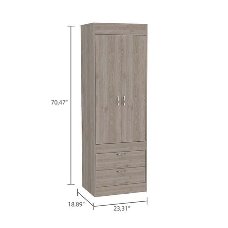 Closet Lisboa Ceniza 59x179cm con 2 Cajones sin Entrepaños - Closets | Bylmo