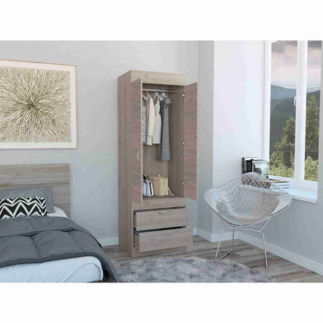 Closet Lisboa Ceniza 59x179cm con 2 Cajones sin Entrepaños - Closets | Bylmo
