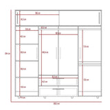 Closet Luque Wengue 200x204cm con 3 Cajones con 3 Entrepaños - Closets | Bylmo