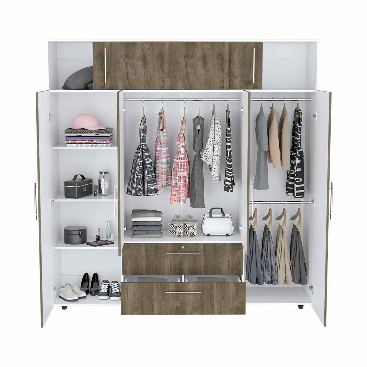 Closet Luque Bellota 200 cm Con Dos Cajones y Colgadero de Ropa - Closets | Bylmo