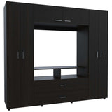 Closet Manila Wengue 198.4x179.9cm con 2 Cajones con 3 Entrepaños con Espacio para TV - Closets | Bylmo