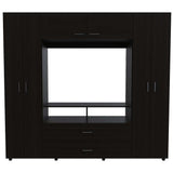 Closet Manila Wengue 198.4x179.9cm con 2 Cajones con 3 Entrepaños con Espacio para TV - Closets | Bylmo