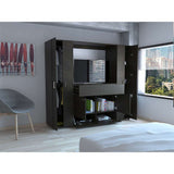 Closet Manila Wengue 198.4x179.9cm con 2 Cajones con 5 Entrepaños con Espacio para TV - Closets | Bylmo