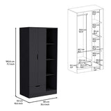 Closet Memphis Wengue 90x181cm con 1 Cajones con 3 Entrepaños - Closets | Bylmo