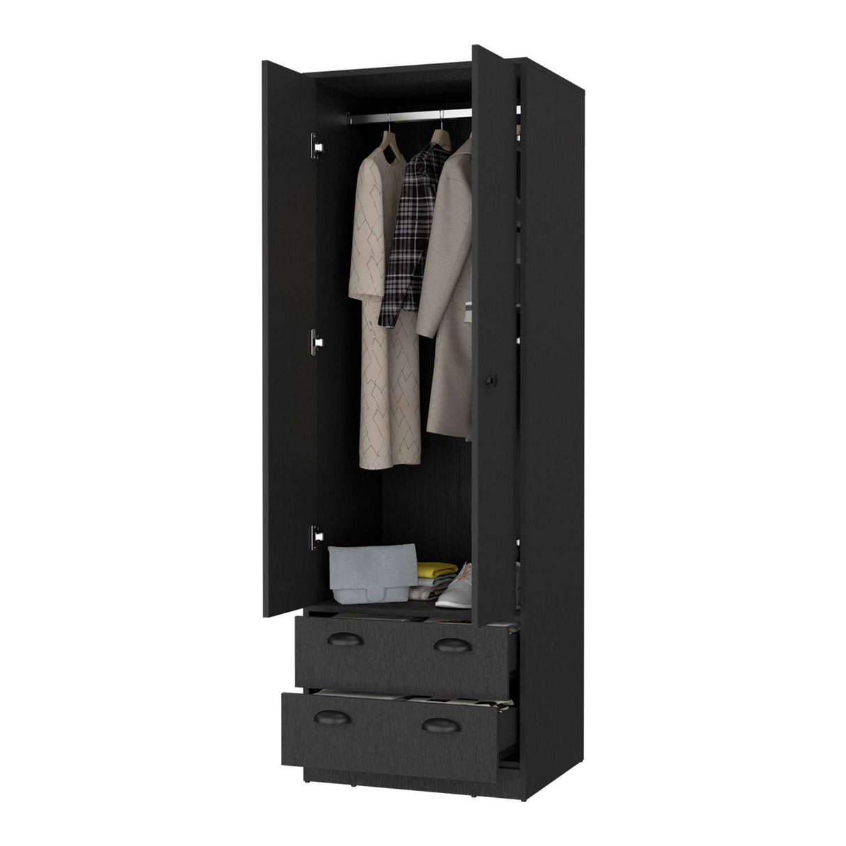 Closet Wengue 59x179cm con 2 Cajones sin Entrepaños y Dos puertas - Closets | Bylmo