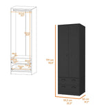 Closet Wengue 59x179cm con 2 Cajones sin Entrepaños y Dos puertas - Closets | Bylmo