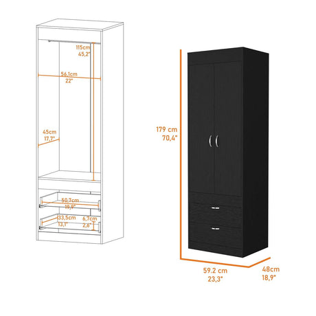 Closet Nocturne Wengue 59 cm con Dos Puertas y Un Cajón - Closets | Bylmo
