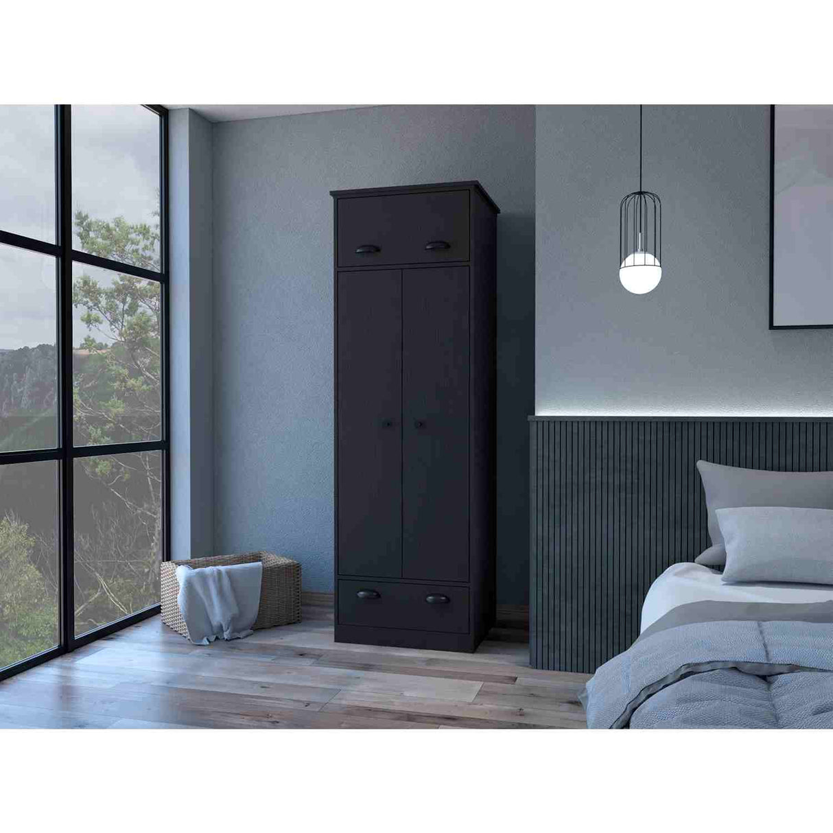 Closet Wengue 59x179cm con 2 Cajones con 1 Entrepaños - Closets | Bylmo