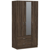 Closet Oporto Coñac 89 cm con Tres Puertas y Dos Cajones - Closets | Bylmo