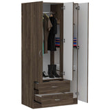 Closet Oporto Coñac 89 cm con Tres Puertas y Dos Cajones - Closets | Bylmo