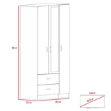 Closet Oporto Coñac 89 cm con Tres Puertas y Dos Cajones - Closets | Bylmo