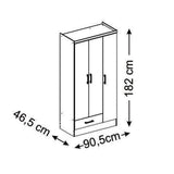 Closet Adana Chocolate 90 cm con Tres Puertas y Un Cajón - Closets | Bylmo