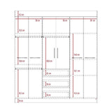 Closet Oslo Wengue 180 cm con Seis Puertas y Tres Cajones - Closets | Bylmo