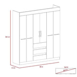 Closet Oslo Wengue 180 cm con Seis Puertas y Tres Cajones - Closets | Bylmo